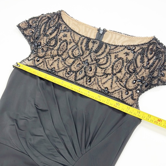 Tadashi Collection Beaded Long Maxi Formal Black Dress - Picture 5 of 16